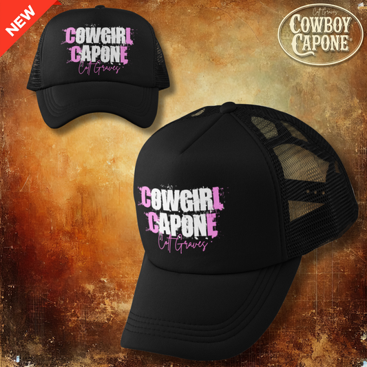 Cowgirl Capone Splatter Ladies Trucker Hat